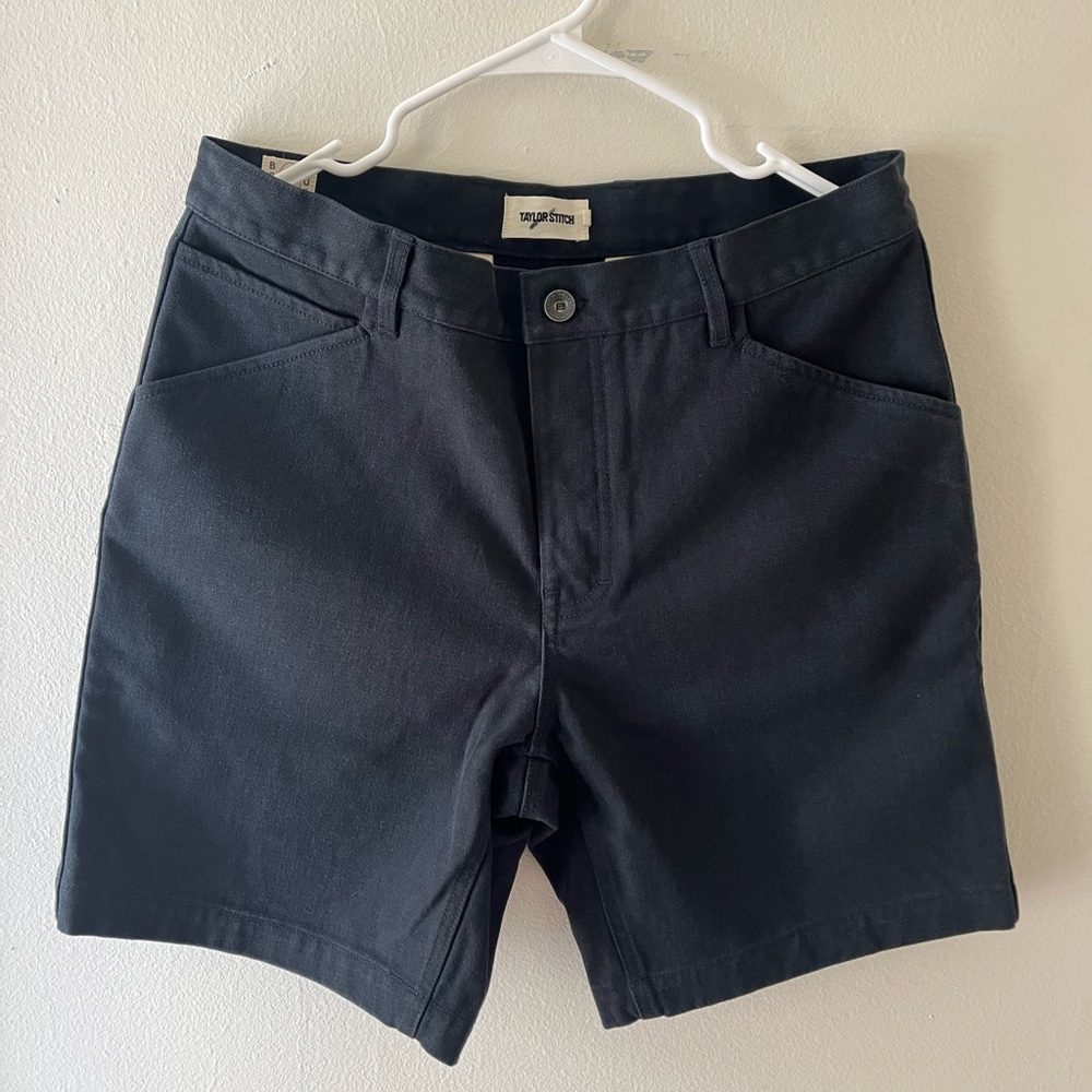 Taylor Stitch Black Boss Duck Shorts 32